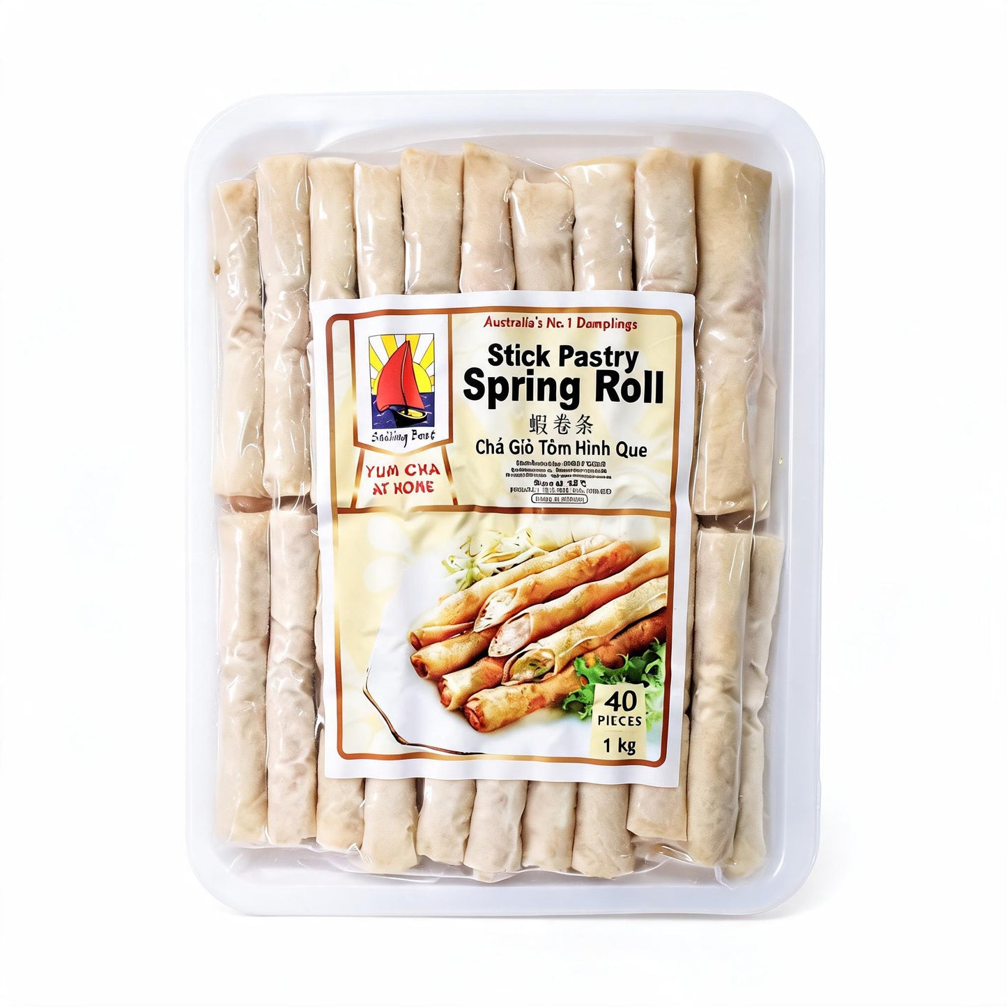 Frozen Stick Prawn Spring Rolls 40 pcs (Chả Giò Tôm Đông Lạnh - 40 cái)