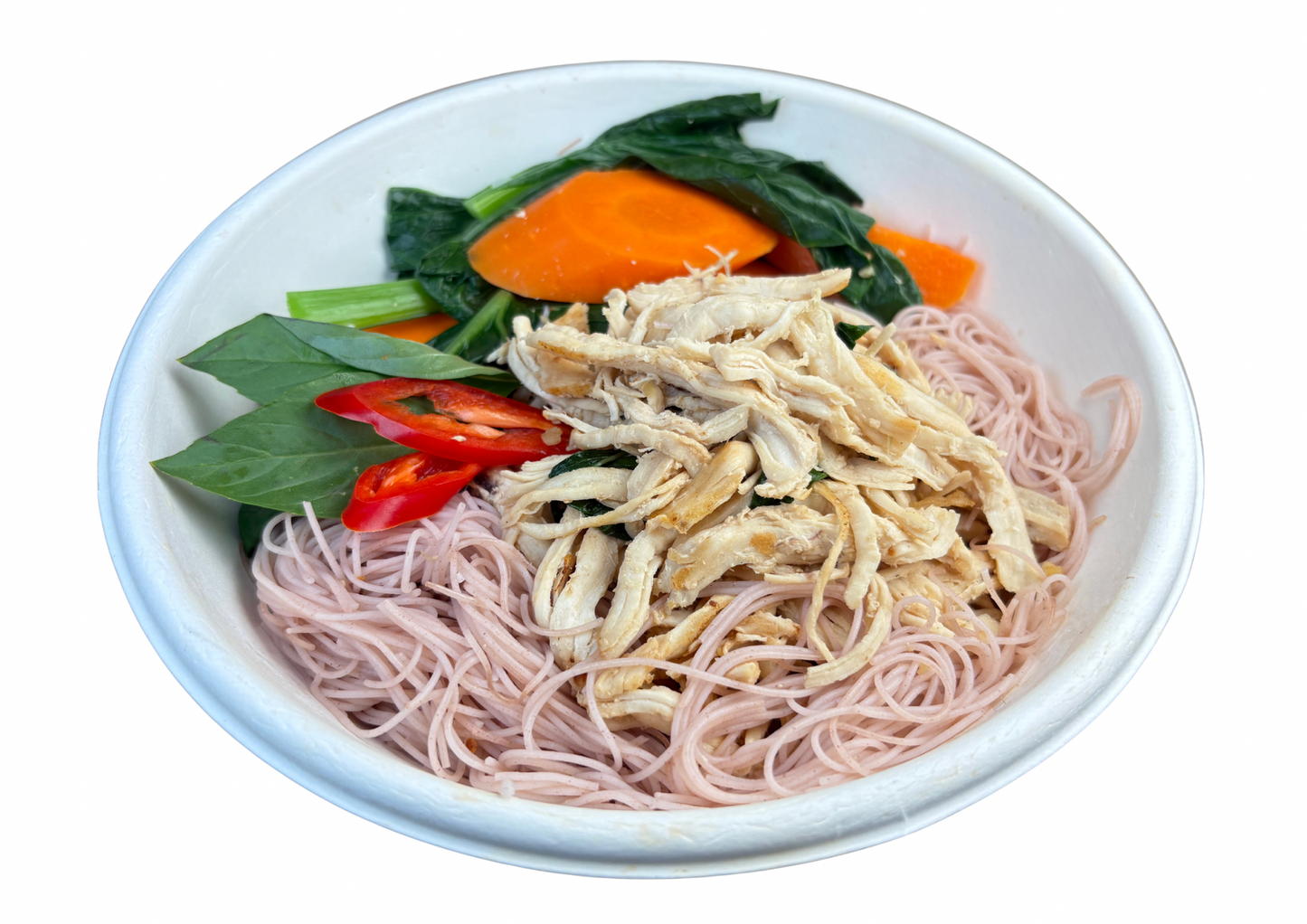 Thai styled Basil Chicken With Brown Rice Vermicelli (Bún Gạo Lức & Gà Xào Kiểu Thái)