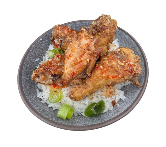 Viet-style Chicken Wings with Rice (Cơm Cánh Gà Chiên Nước Mắm)