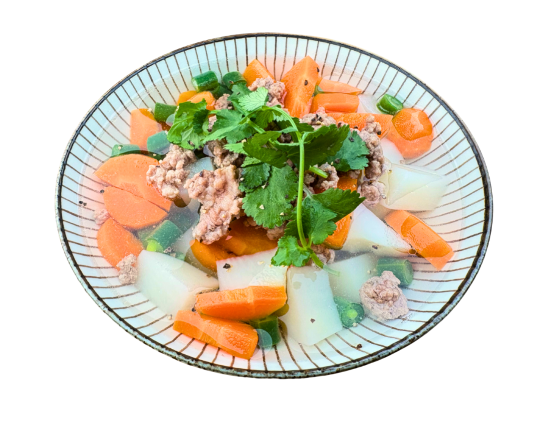 Rice with Vegetable & Pork Mince Soup (Cơm Canh Rau Củ Thịt Bằm)