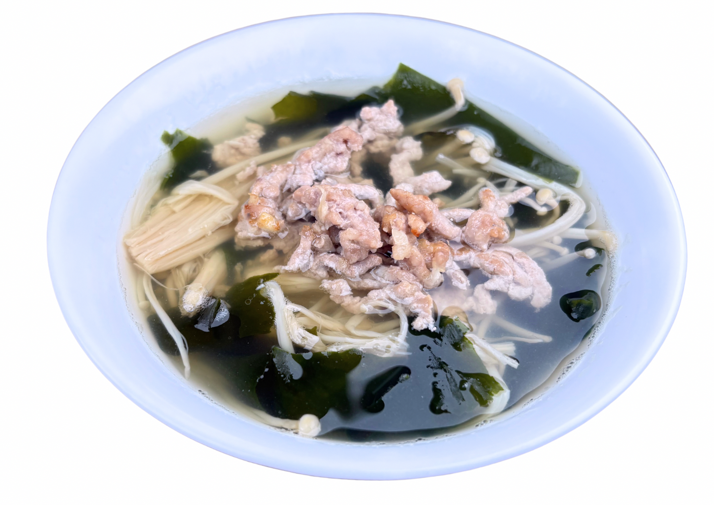 Seaweed Soup With Enoki Mushroom & Pork Mince (Canh Rong Biển Nấm & Thịt Bằm)