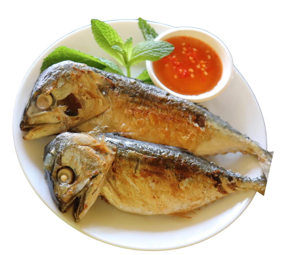 Fired Mackerel served with Savoury Ginger Sauce (Cá Chiên Chấm Mắm Gừng)