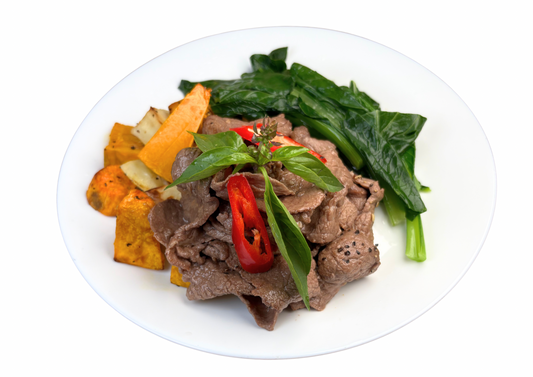 Low Fat Beef with Roast Vegetable (Bò Xào & Rau Củ Nướng)