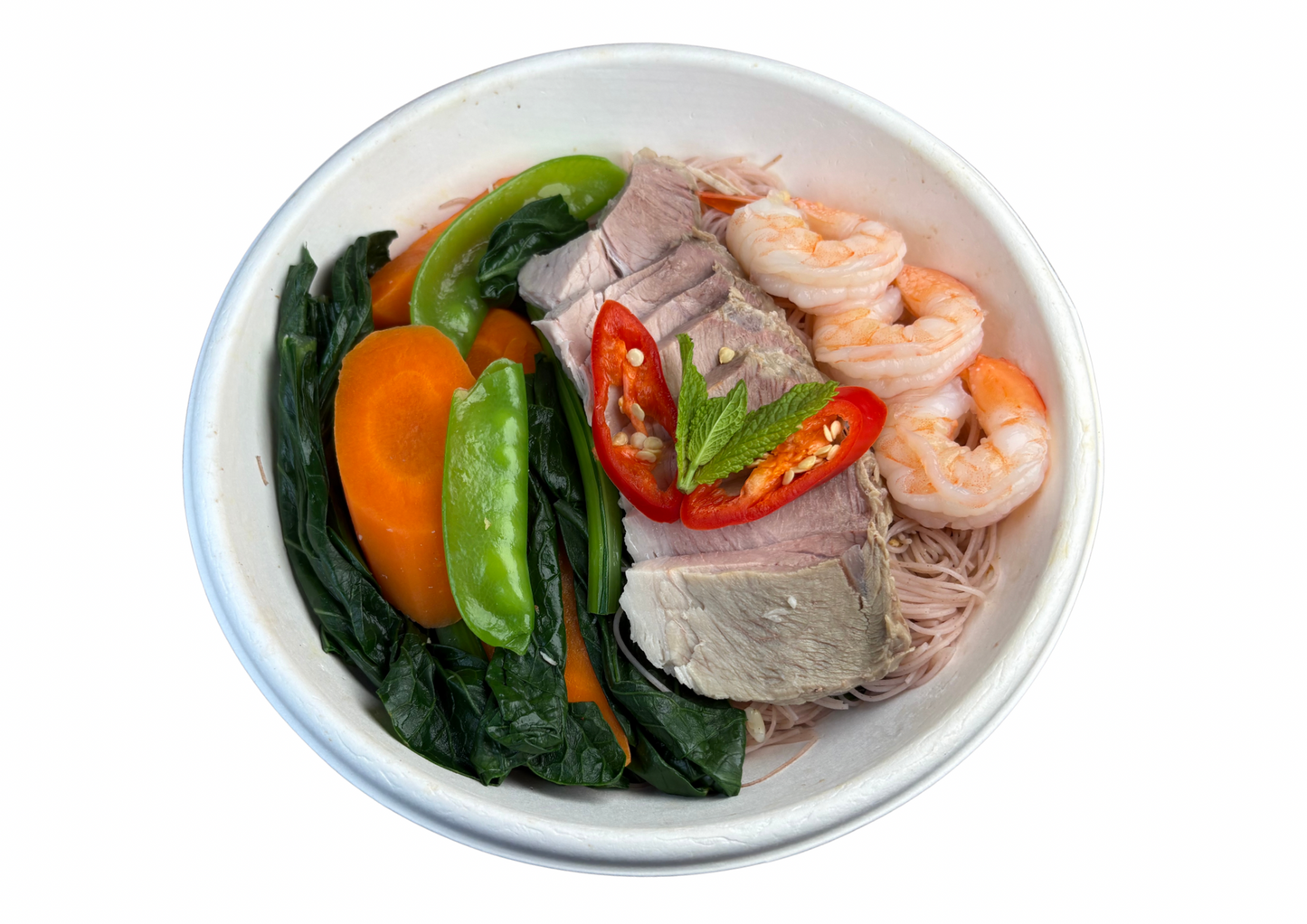 Brown Rice Vermicelli with Pork & Prawn (Bún Gạo Lứt Tôm Thịt)