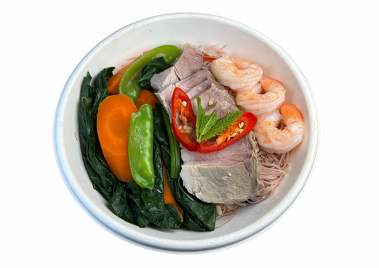 Brown Rice Vermicelli with Pork & Prawn (Bún Gạo Lứt Tôm Thịt)