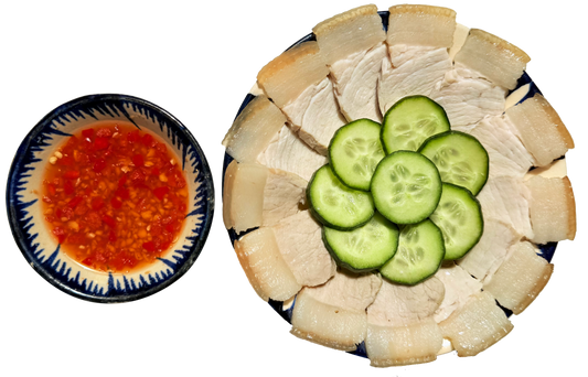 Pork and Vegetable with Ginger Fish Sauce (Thịt Luộc Chấm Mắm Gừng)